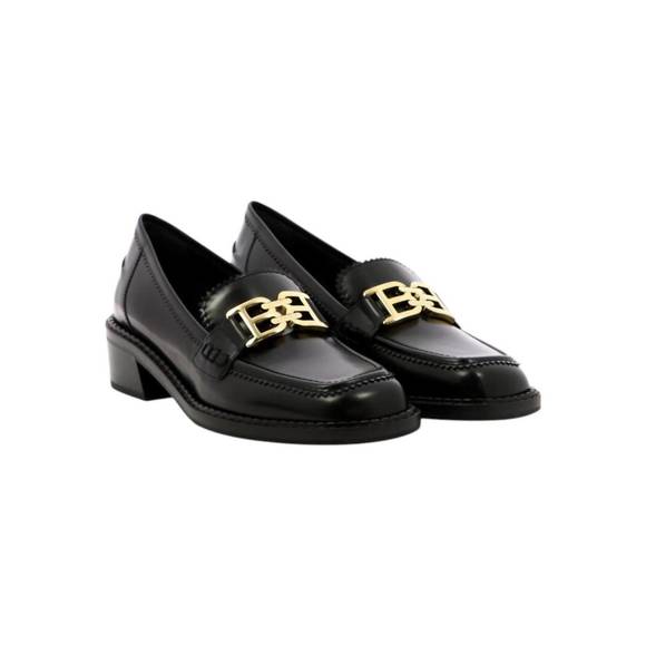 NEW BALLY women's ellyane leather brushed moccasins in black